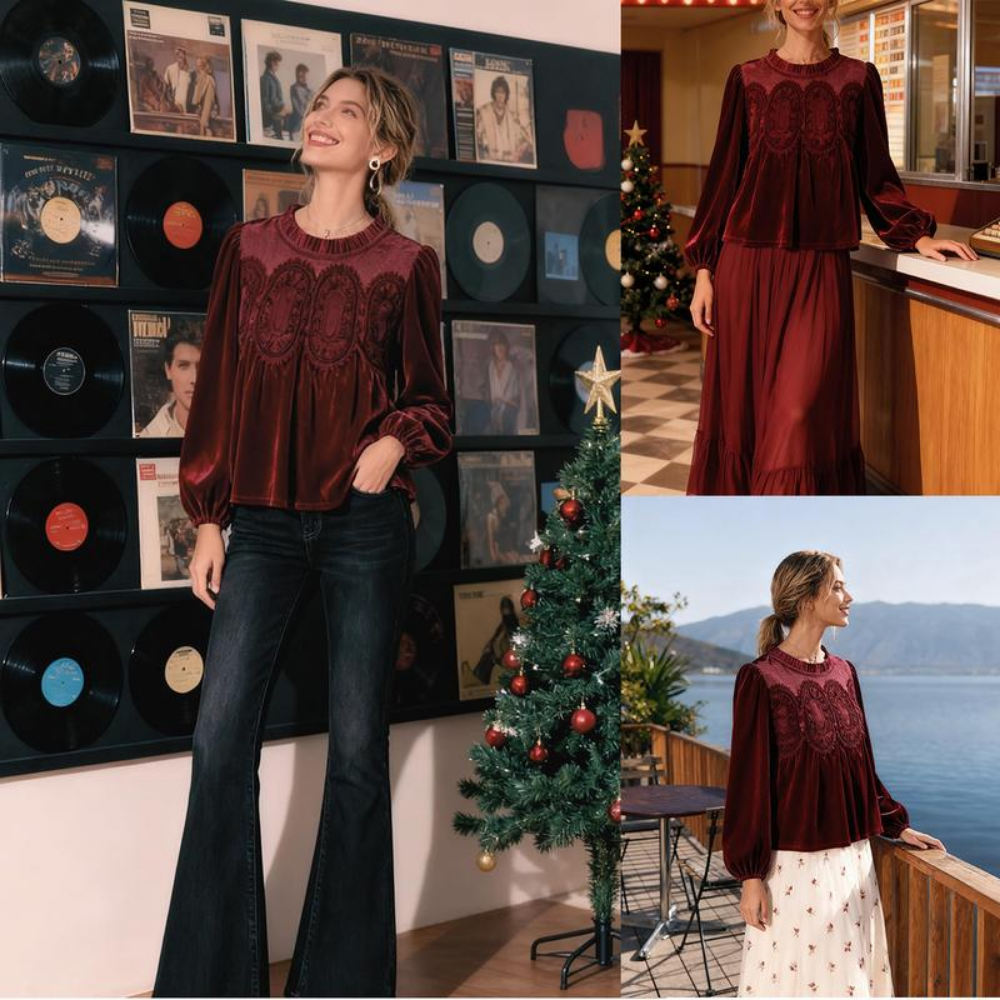 Luvira™ Velvet Lace Blouse