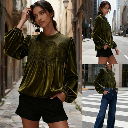 Luvira™ Velvet Lace Blouse