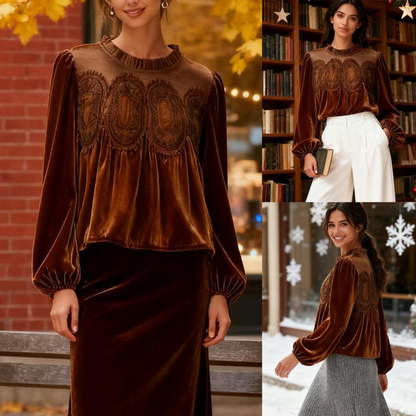 Luvira™ Velvet Lace Blouse