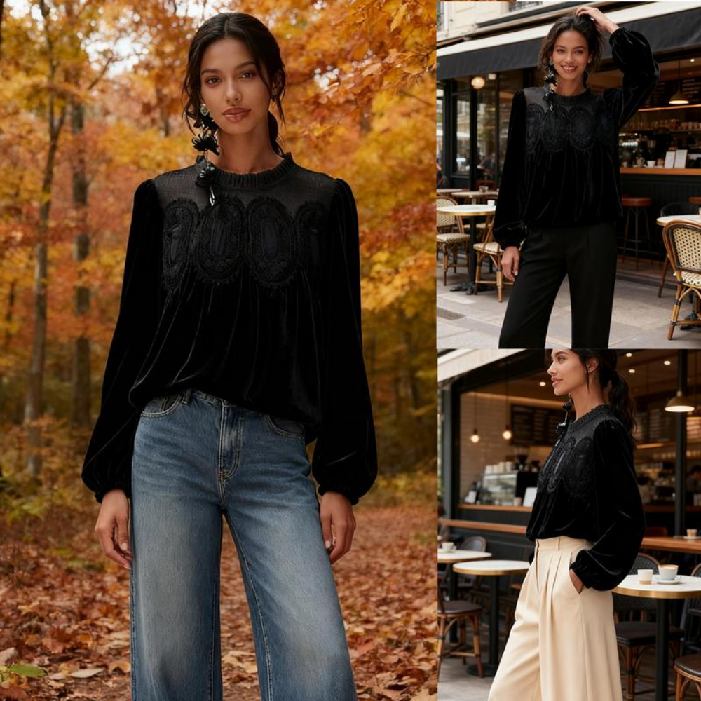 Luvira™ Velvet Lace Blouse