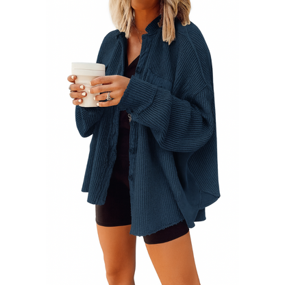 Luvira™ Waffle Knit Button Down