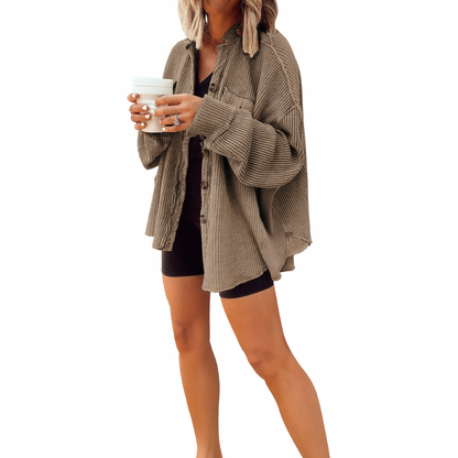 Luvira™ Waffle Knit Button Down