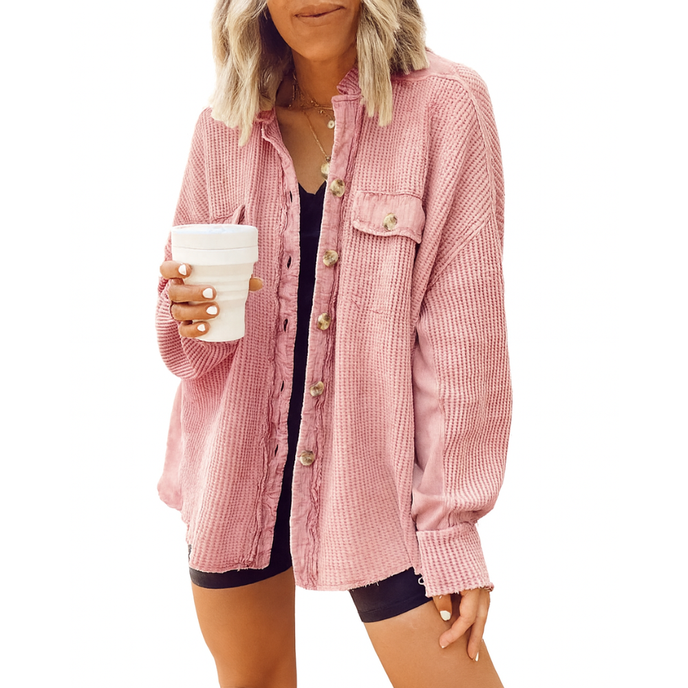 Luvira™ Waffle Knit Button Down